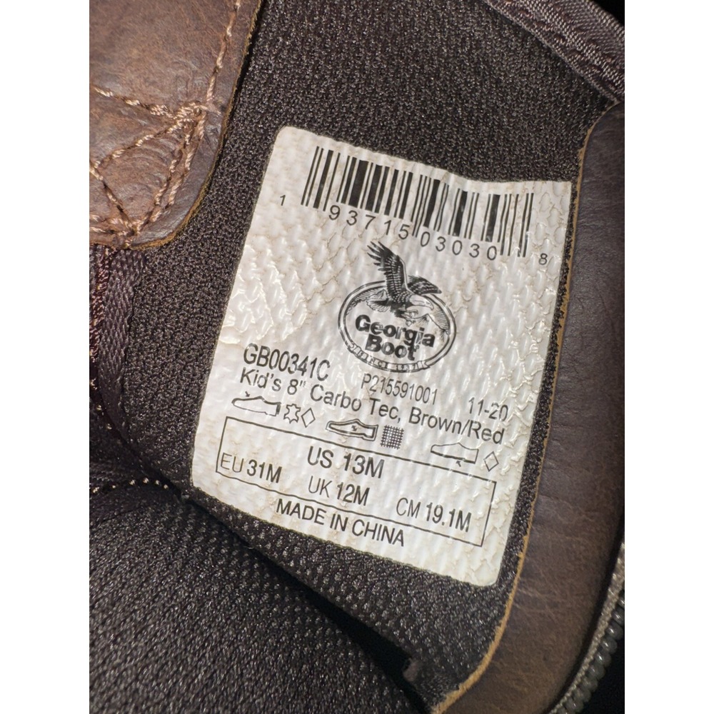 Georgia Boot Kids 13m Red Cowboy Shoes‎ - Picture 4 of 4
